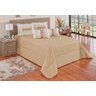 Cobre Leito Casal King Turquia linho bordado Cor Avelã Caqui - 1