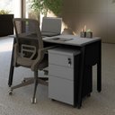 Ver imagem 7 de Mesa Escrivaninha 135cm x 60cm Tampo Chanfrado e Gaveteiro Móvel com 3 Gavetas F5 Office