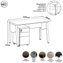 Ver imagem 3 de Mesa Escrivaninha 135cm x 60cm Tampo Chanfrado e Gaveteiro Móvel com 3 Gavetas F5 Office