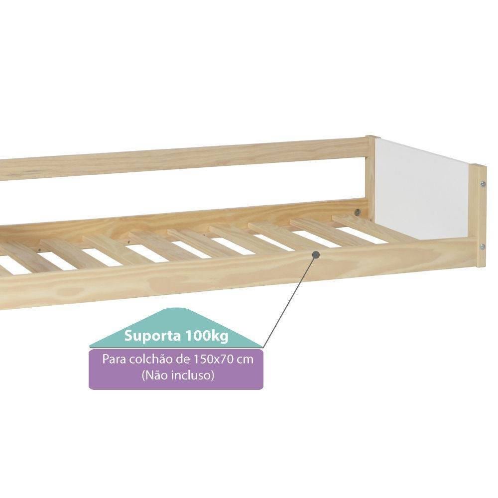 Mini Cama Montessoriana Infantil Montessoriana Cerquinha Branco/natural - Casatema - 3