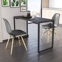 Ver imagem 1 de Conjunto Mesa de Cozinha Prattica Industrial 120cm e 2 Cadeiras Eames F02 Preto - Mpozenato