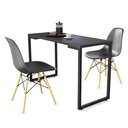 Ver imagem 3 de Conjunto Mesa de Cozinha Prattica Industrial 120cm e 2 Cadeiras Eames F02 Preto - Mpozenato