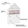 Cabeceira Casinha Atenas com Baú e Led Branco/Rosa - Casatema - 2