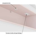 Ver imagem 3 de Cabeceira Casinha Atenas com Baú e Led Branco/Rosa - Casatema