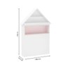 Cabeceira Casinha Atenas com Baú e Led Branco/Rosa - Casatema - 4