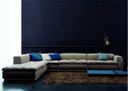 Ver imagem 1 de Sofá de 6 Lugares, Modular Revestimento em Sarja Creme, 3,00m X 3,50m