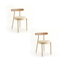 Ver imagem 3 de Cadeira de Jantar Kit 2 Lizzie Base Tubular Dourado Encosto Castanho PU D03 - D'Rossi