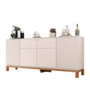 Ver imagem 1 de Buffet Átomo 179,4cm com 4 Portas Ripadas Pés Cavalete Mdp Offwhite/freijo G11 - Gran Belo