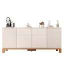 Ver imagem 3 de Buffet Átomo 179,4cm com 4 Portas Ripadas Pés Cavalete Mdp Offwhite/freijo G11 - Gran Belo