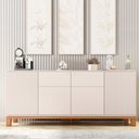 Ver imagem 4 de Buffet Átomo 179,4cm com 4 Portas Ripadas Pés Cavalete Mdp Offwhite/freijo G11 - Gran Belo