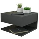 Ver imagem 1 de Mesa de Cabeceira com Gaveta e Prateleira Preto