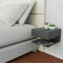 Ver imagem 3 de Mesa de Cabeceira com Gaveta e Prateleira Preto