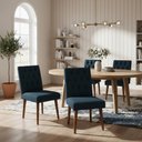 Ver imagem 1 de Kit 4 Cadeiras de Jantar Gabi Suede Azul Marinho Suede Azul-marinho