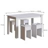 Conjunto Mesa 135cm com 4 Banquetas - Branco - 4