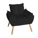 Ver imagem 2 de Poltrona Decorativa Opala Suede Preto - MV Estofados Shop