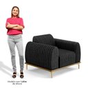 Ver imagem 5 de Poltrona Decorativa Base Gold Molino D06 Linho D-465 Chumbo - Mpozenato