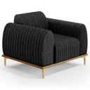 Ver imagem 1 de Poltrona Decorativa Base Gold Molino D06 Linho D-465 Chumbo - Mpozenato