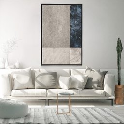 Quadro Decorativo Vertical Abstrato Texturas com Moldura e Sem Vidro 80X120 - 3