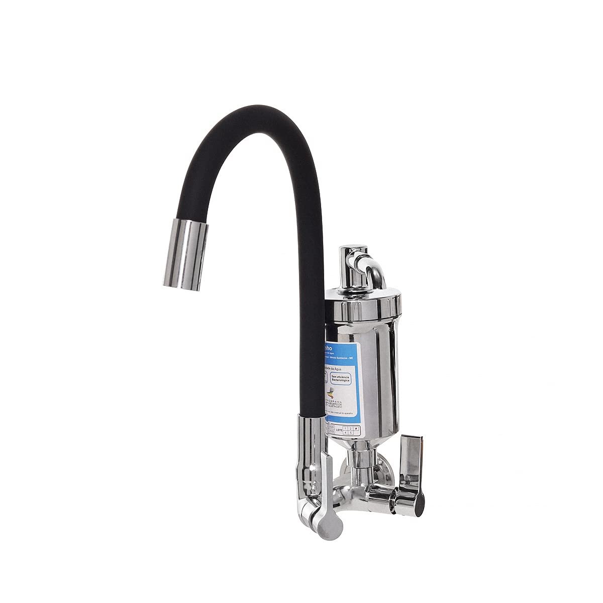 Torneira Filtro Gourmet Flexível Cozinha Parede Collor Preto - 1