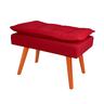 Banqueta Puff Decorativo Opala Vermelho Pé Palito - 1