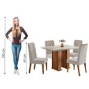 Ver imagem 7 de Conjunto de Mesa Sala de Jantar Tampo com Vidro Mond 1,20m 4 Cadeiras Bele Veludo Viero