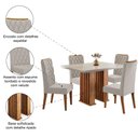 Ver imagem 6 de Conjunto de Mesa Sala de Jantar Tampo com Vidro Mond 1,20m 4 Cadeiras Bele Veludo Viero