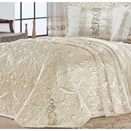 Kit Cobre Leito Realeza Re9casa Casal King 07 Peças - Cor Palha - 4