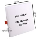 Ver imagem 2 de Painel Plafon LED Quadrado 32W 4000K Bivolt 22x22cm Sala Quarto Corredor