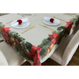Toalha de Mesa Desenhos de Natal 1,60 X 1,60 - 4 Lugares - 5