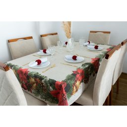 Toalha de Mesa Desenhos de Natal 1,60 X 1,60 - 4 Lugares - 4