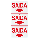 Ver imagem 3 de Combo 3 Placas De Sinalização Saída Com Seta Para Baixo 30x20 Acesso - S-213/1 F9e