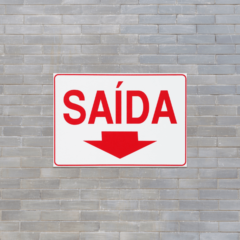 Combo 3 Placas De Sinalização Saída Com Seta Para Baixo 30x20 Acesso - S-213/1 F9e