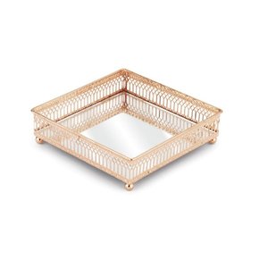 Bandeja Luxo Italiana Quadrada Cobre 16x16x4,5cm