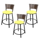 Ver imagem 1 de Kit 3 Banquetas Baixa Hawai Café - Assento Amarelo