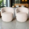 Kit 2 Poltronas Decorativa Beatriz Orgânica Suede Marfim - 8