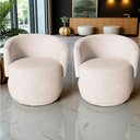 Ver mais imagens de Kit 2 Poltronas Decorativa Beatriz Orgânica Suede Marfim