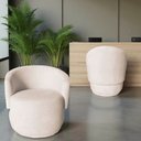 Ver imagem 7 de Kit 2 Poltronas Decorativa Beatriz Orgânica Suede Marfim