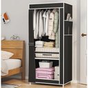 Ver imagem 1 de Guarda Roupa Portátil Dobrável 1 Porta Cor Preto