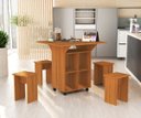 Ver imagem 2 de Mesa Dobravel Retangular 4 Banquetas Annie Moderna Basoto