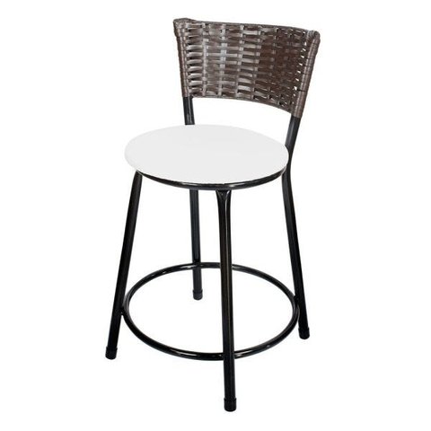 Banqueta Baixa Hawai Café - Assento Branco