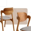 Ver imagem 4 de Conjunto com 2 Cadeiras Madeira Solaris Gold Moderna Mobília Luna / Imbuia Nat.