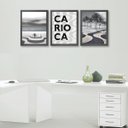 Ver imagem 1 de Kit 3 Quadros Rio de Janeiro - Copacabana 33x24cm - com Vidro:madeira Branca
