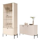 Ver imagem 1 de Conjunto Buffet e Cristaleira Rouxinol Off White Preto