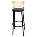 Ver imagem 2 de Banqueta Alta Ratan Hawai Palha - Assento Preto