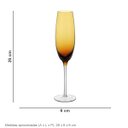 Ver mais imagens de Jogo 2 Peças Taça de Vidro 230ml Âmbar 26x6x6cm Vinho Água Espumante Champagne