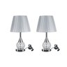 2 x Abajur Luminária Quarto Sala Decoração Cristal / ABJ996/2 - Prata - 1