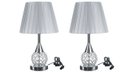 Ver imagem 1 de 2 x Abajur Luminária Quarto Sala Decoração Cristal / ABJ996/2 - Prata