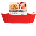 Ver imagem 6 de Kit 3 Peças Forro para Air Fryer Quadrada 21cm ,Pinça de 25cm e Colher de 27cm em Silicone Vermelho
