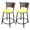 Ver imagem 1 de Kit 2 Banquetas Baixa Hawai Café - Assento Amarelo