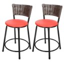Ver imagem 1 de Kit 2 Banquetas Baixa Hawai Café - Assento Vermelho